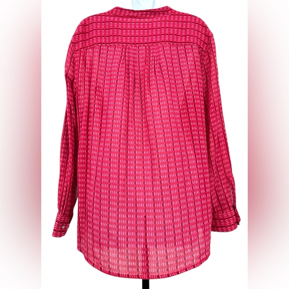 Carve Designs Women’s XL Dylan Strawberry Alpine Cotton Gauze Henley Blouse NWT - Picture 5 of 13